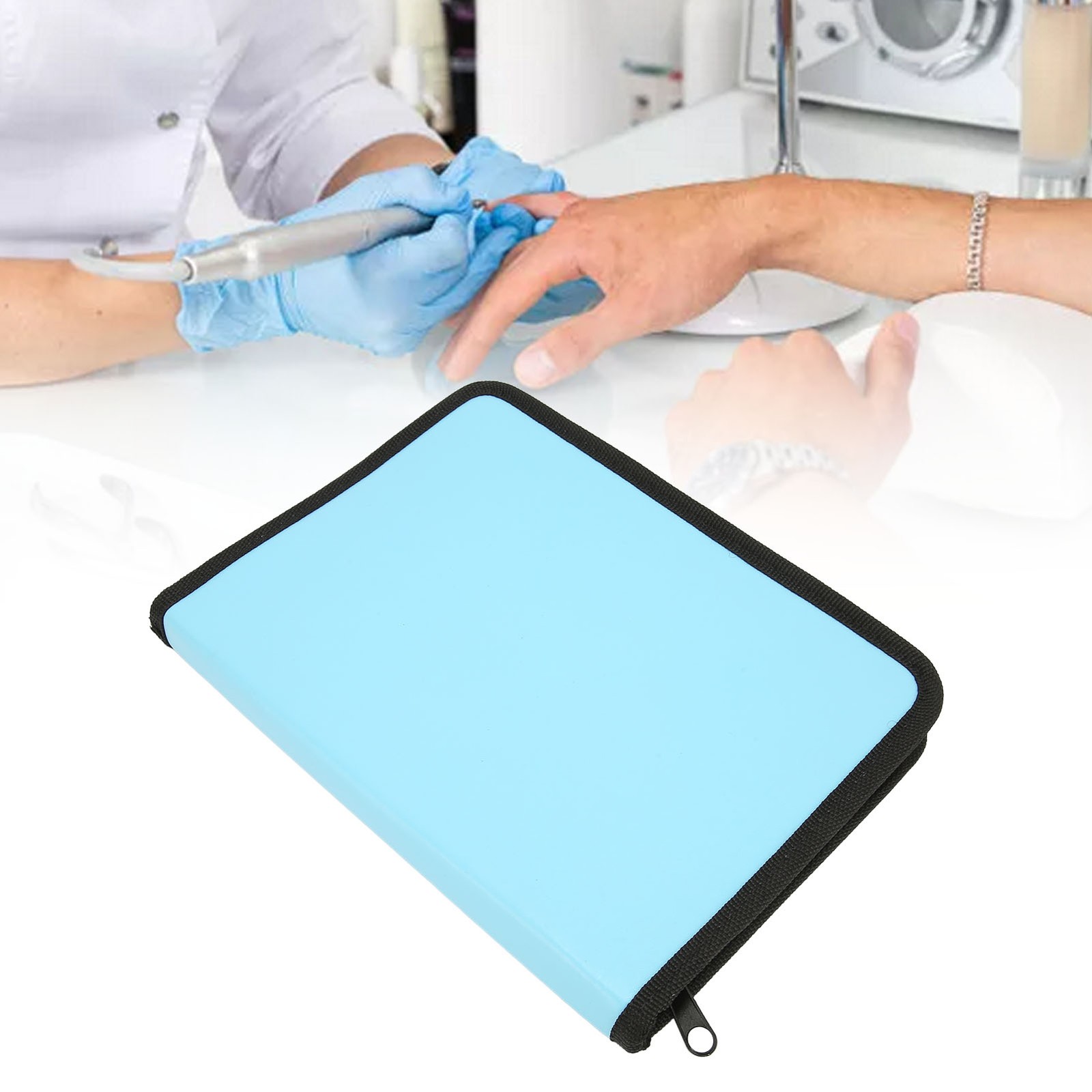 Nail Drill Bits Storage Bag Large Capacity Dustproof Portable Nail Drill Bits