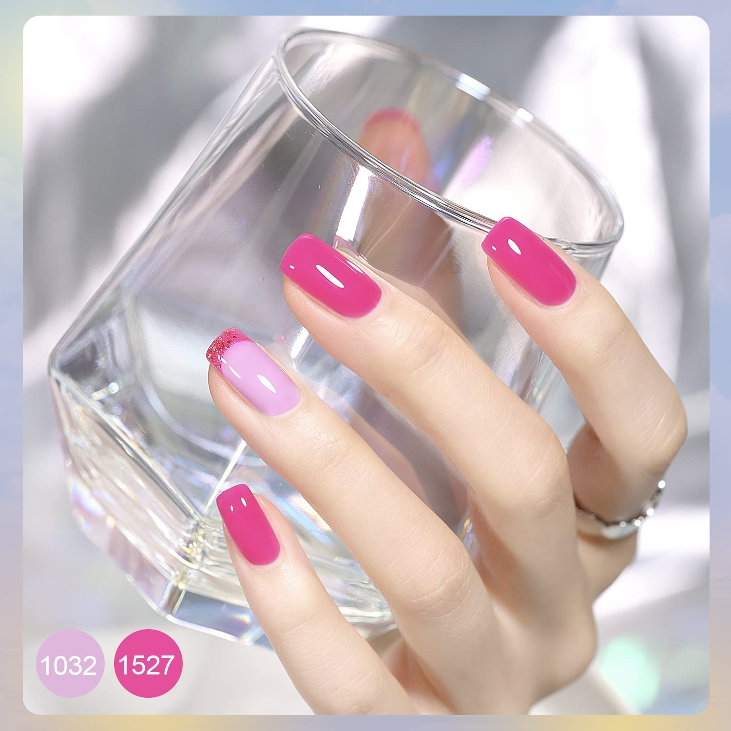 GAOY 42 Pcs Gel Nail Polish Kit, Pink White Red Jelly Nude Colors All Seasons…