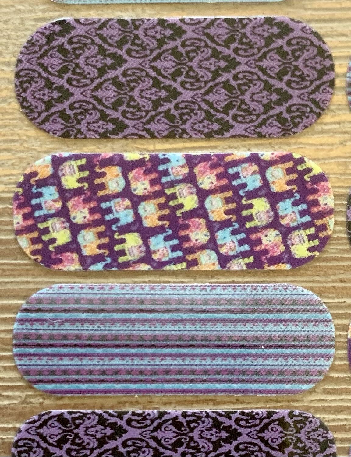 Jamberry NAS Mixed: Exotic! Colorful Pastel Ombré Elephant, Stripe, Damask ❤️