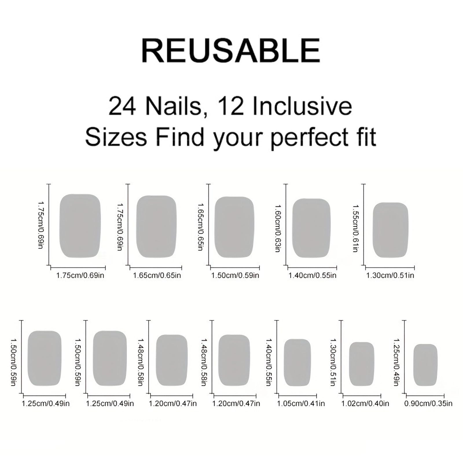Glitter French Tips Press on Nails Short Square Silver Standard, Multicolor
