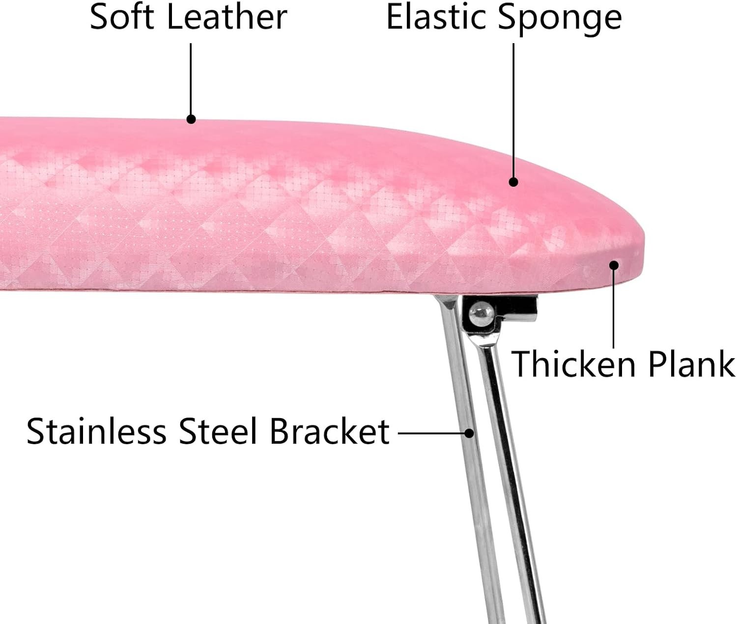 Ergonomic Pink Nail Hand Holder – Microfiber Leather Cushion for Technicians