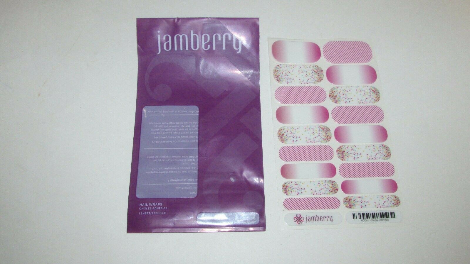 jamberry Happy Birthday nail wraps full sheet NIP