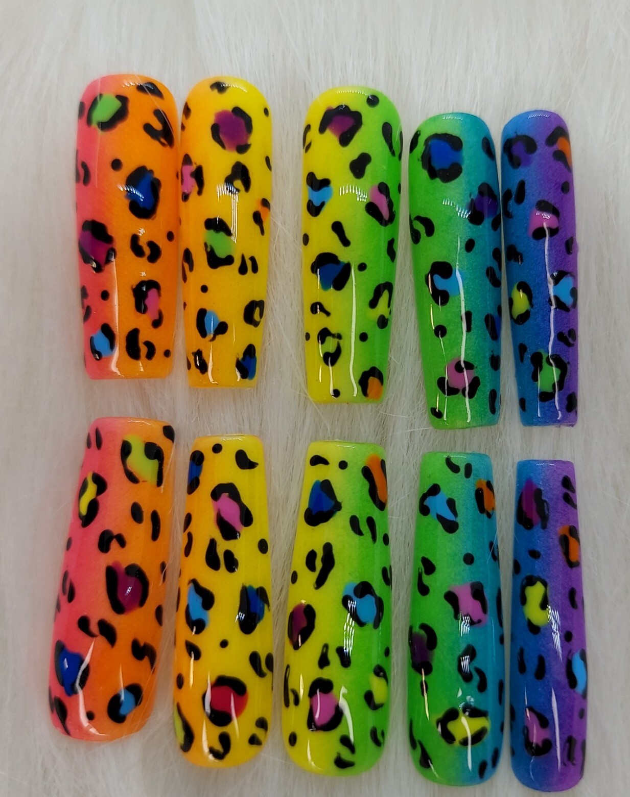 80’s Inspired Neon Lisa Frank Bright Throwback Summer Wedding Rainbow DIY Nails