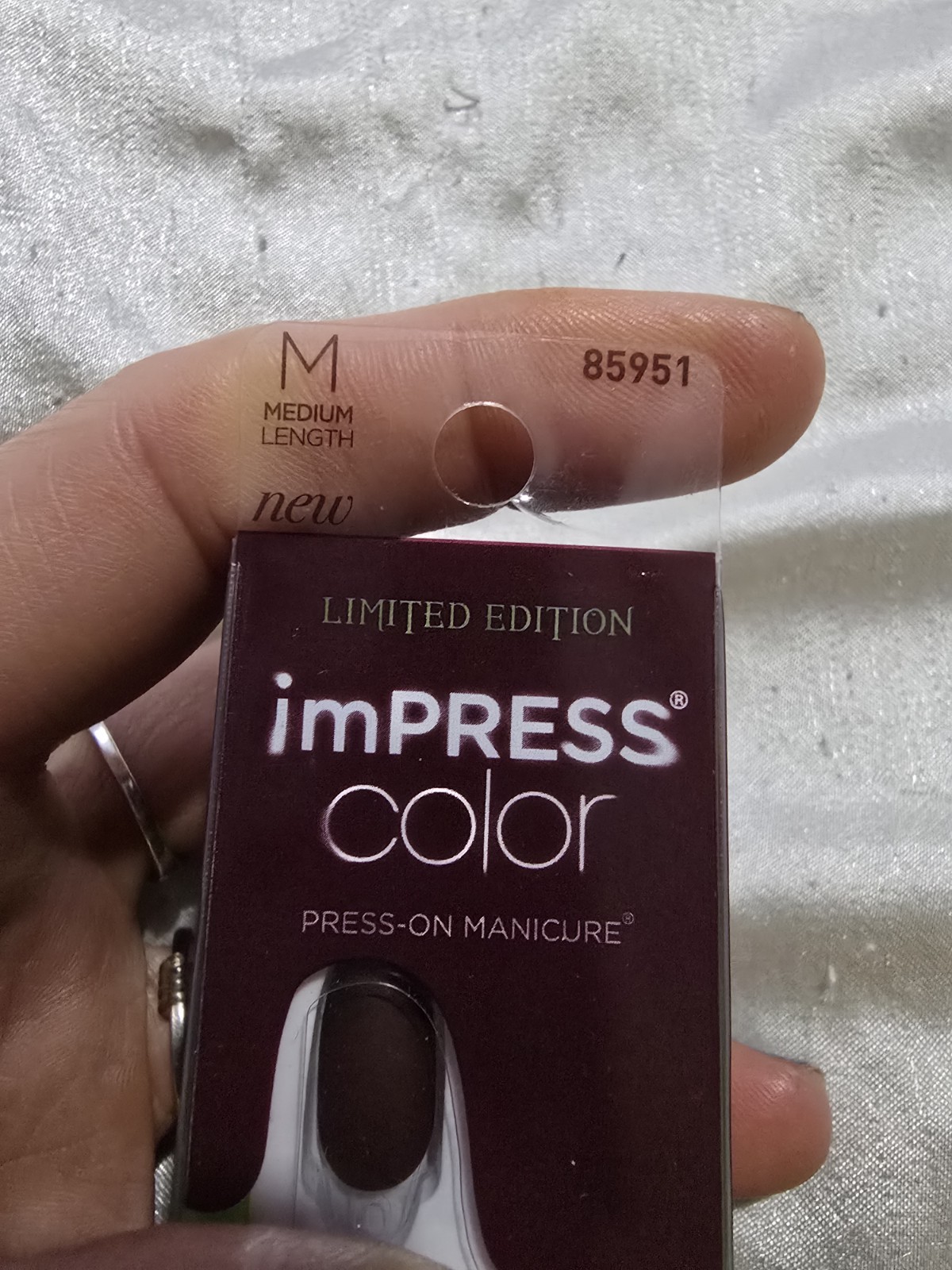NIB ImPRESS Lot Of 3 Press On Nails Red, Burgandy, Blue & White No Glue Needed
