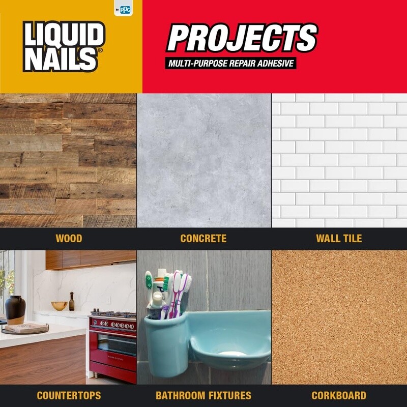Permanent Construction Adhesive Small Projects Repairs Waterproof Bond 4oz New
