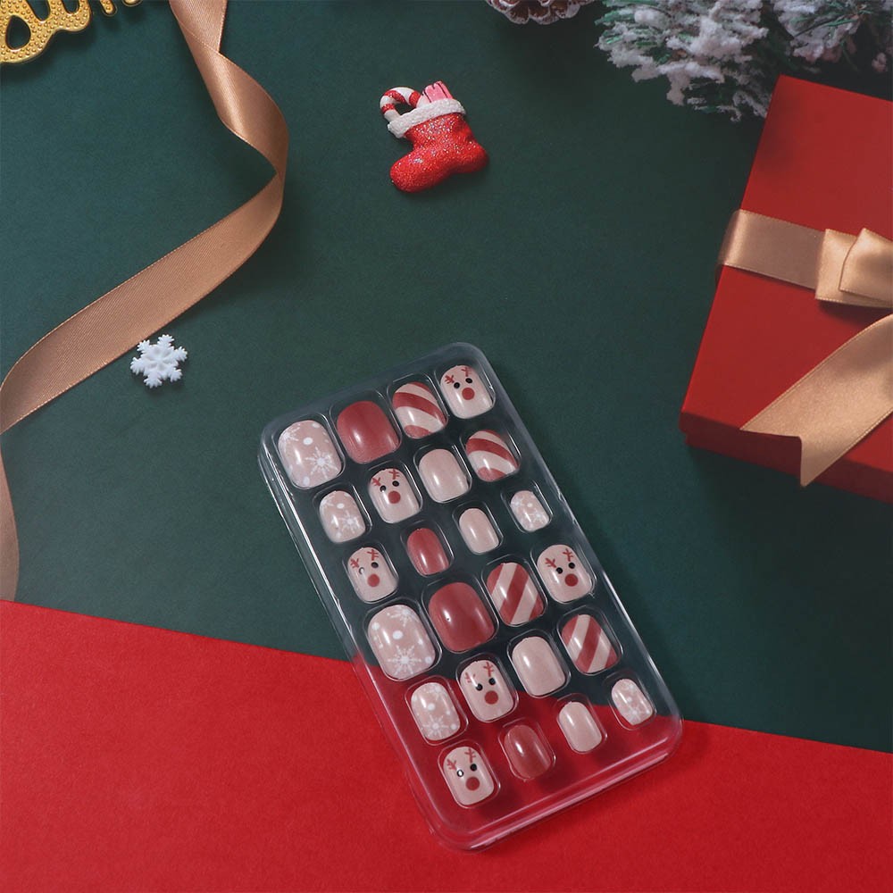 Kids Fake Nails Christmas Gifts DIY Nail Art Decoration Christmas False Nails