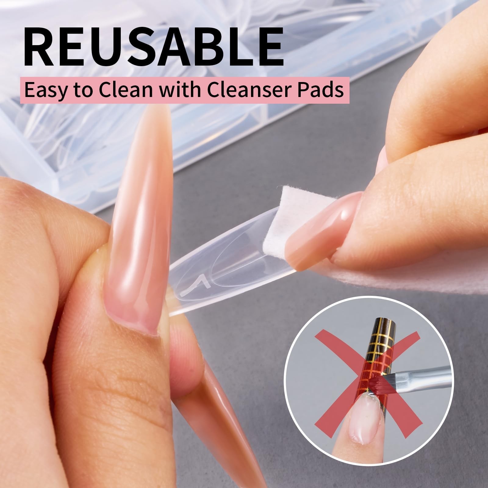 Dual Nail Forms for Gel Extensions – 280 PCS Reusable Almond Molds, DIY Salon Us
