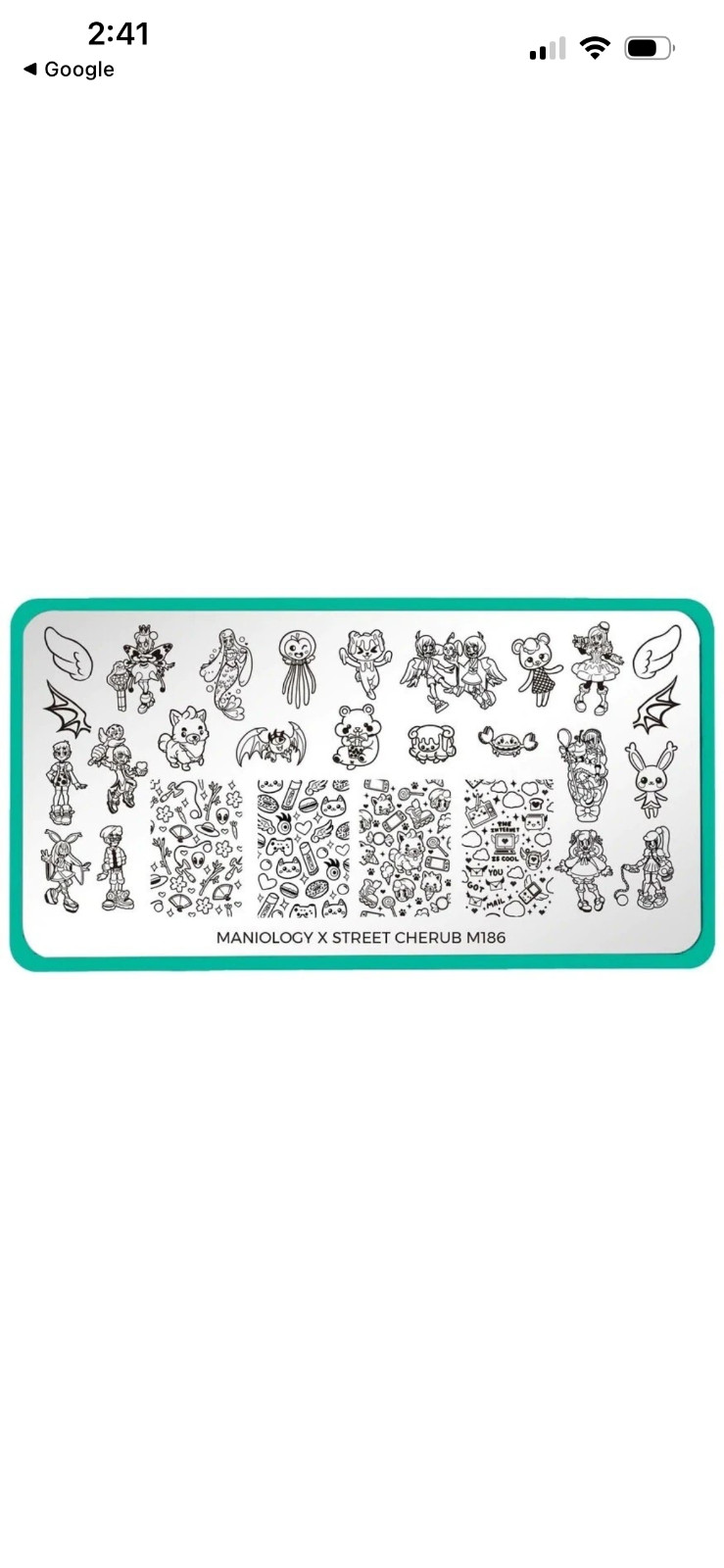 Maniology M186 X STREET CHERUB Nail Stamping Plate (discontinued, rare find)