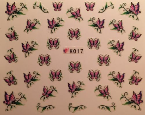 Nail Art 3D Decal Stickers Butterfly Butterflies K017