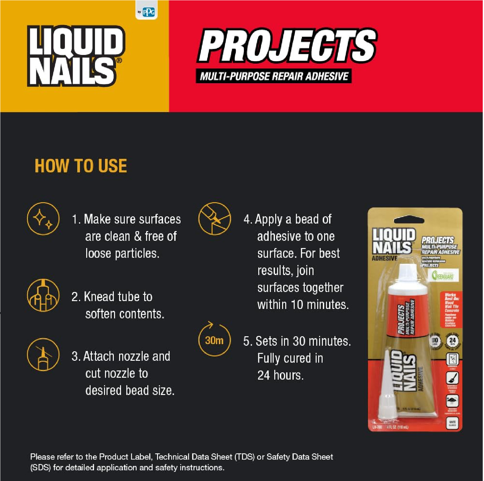 Liquid Nails LN-700 4-Ounce Small Projects and Repairs Adhesive