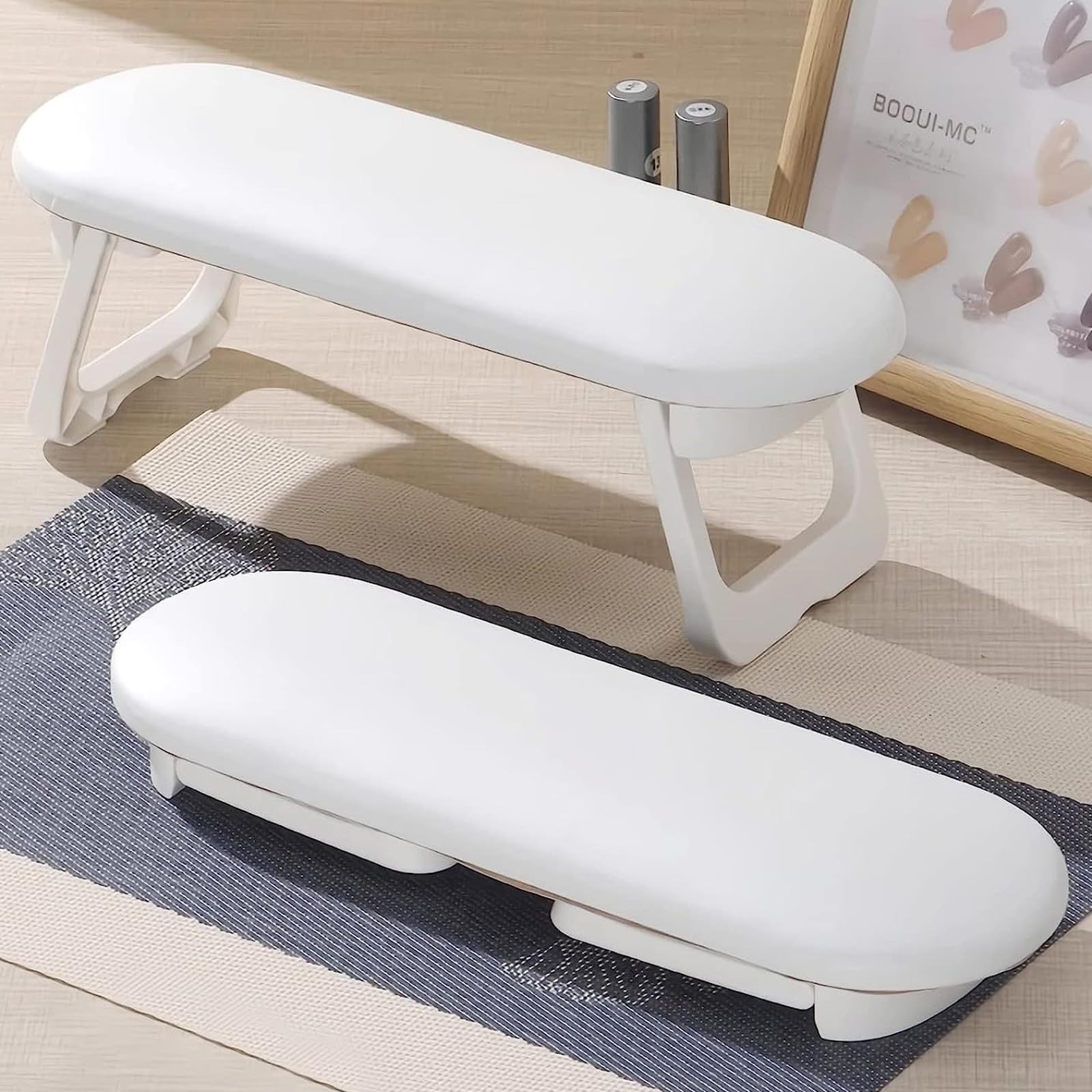 Nail Arm Rest, Foldable PU Leather Nail Hand Rest For Manicure, with Soft Nai…
