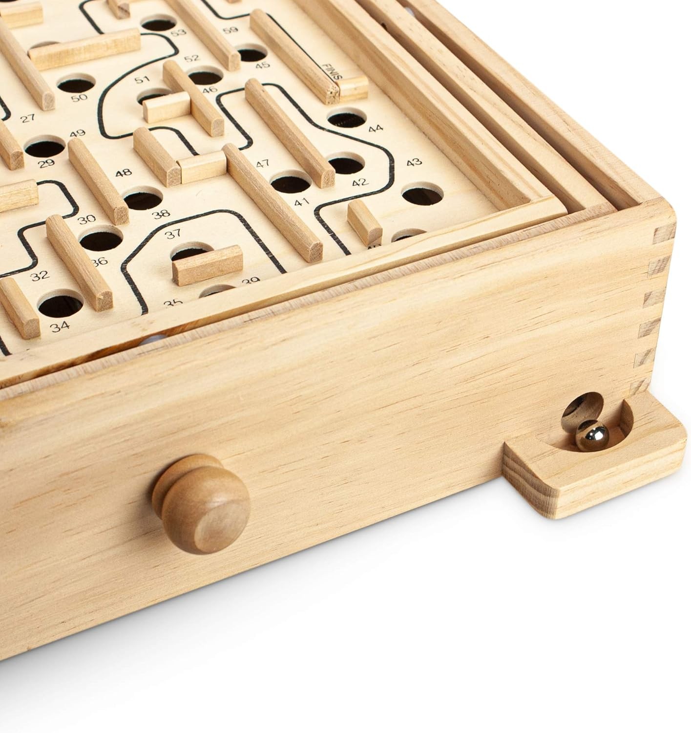 STERLING Games Large Wooden Labyrinth 13.5″ x 13″ Marble Ball Tilt Maze Wood…