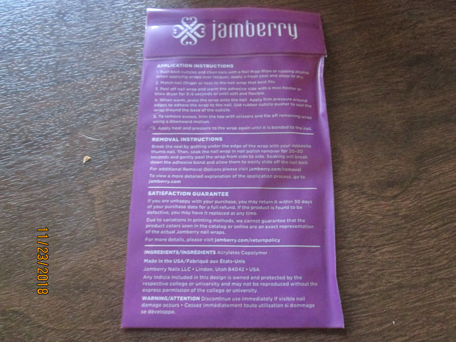 Jamberry Joyful Laughter H214 Heat Activated Nail Wrap Full Sheet