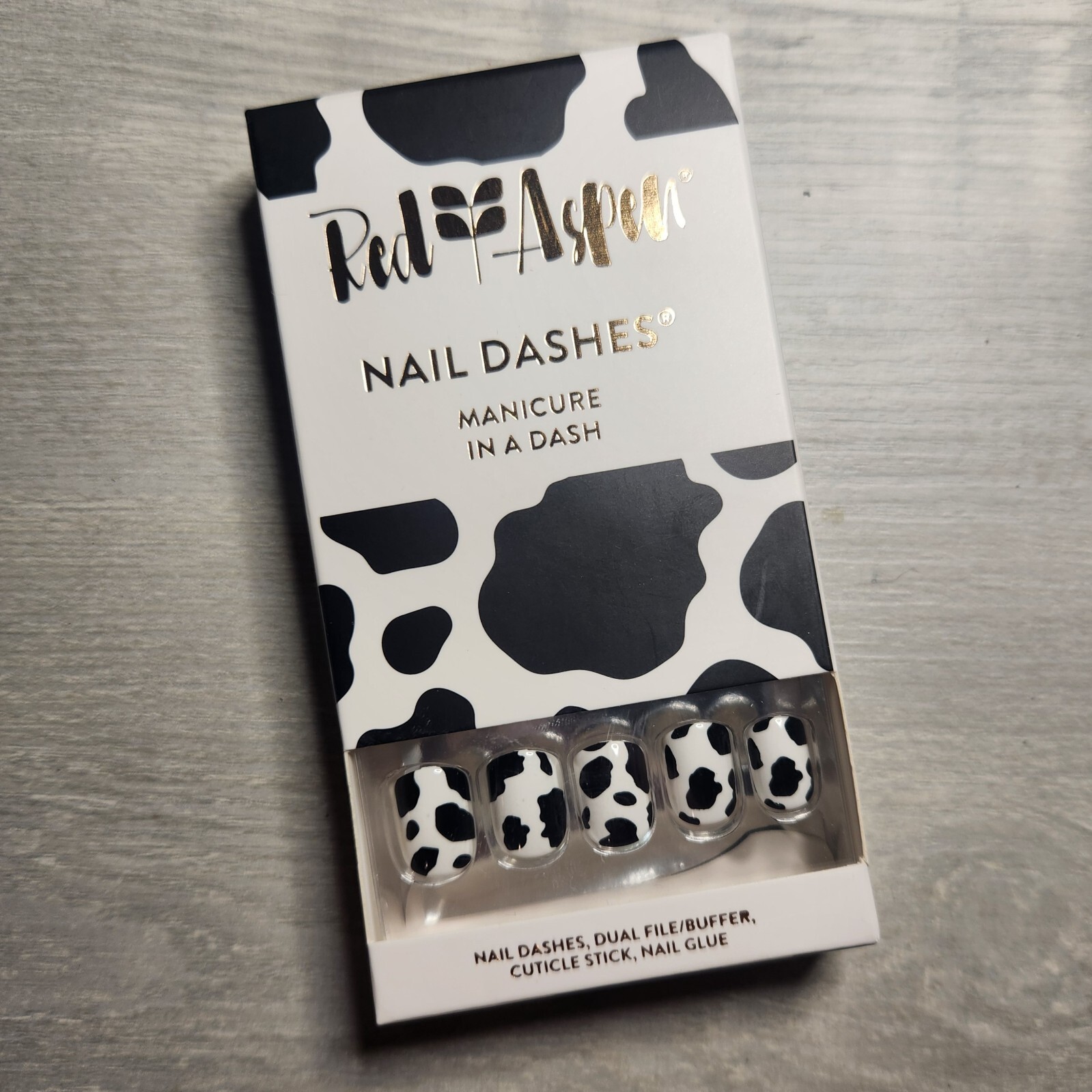 Press On Nails Holy Cow, Chelsey Spring Summer Vacation Farm Cow Dash Red Aspen
