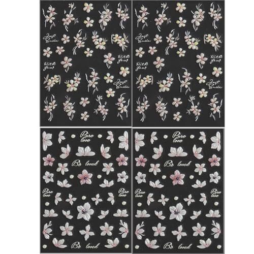 5D Spring Flowers Nail Art Stickers Cherry Flower Nail Stickers for Flower2