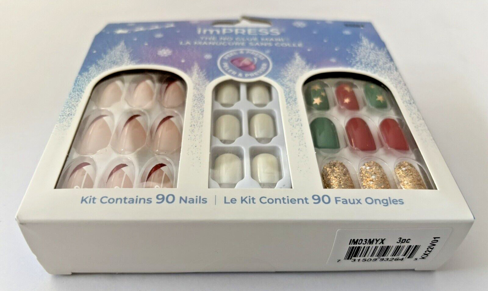 KISS imPRESS 90 Nails Peel & Press Assorted Styles Holiday Christmas Valentine’s