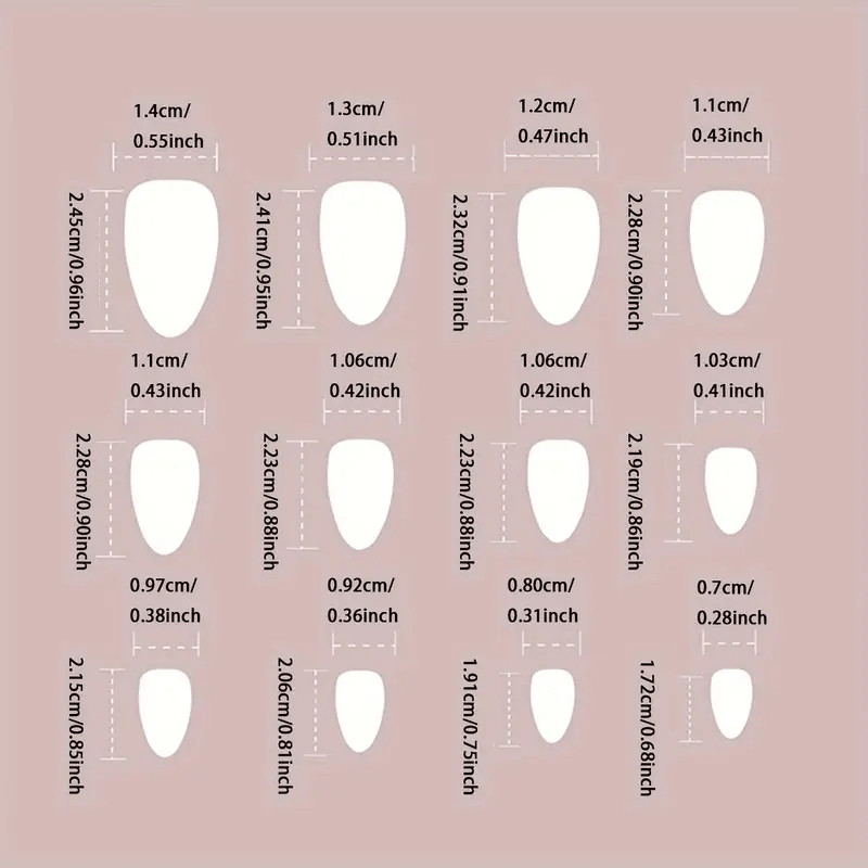 60Pcs-Press on Nails Summer Cute Fruit Print Glossy Almond Nail Art Set Reusable