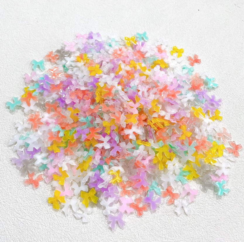 20pcs Colorful Bow Star Butterfly Knot Resin Design Nail Art Decor NS54