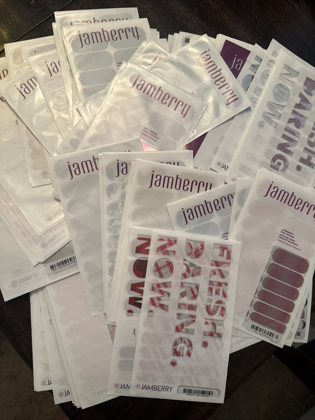 Jamberry Lot Holiday Sports Glitter Plaid Full Sheets And Some Extra 1/2 Sheets