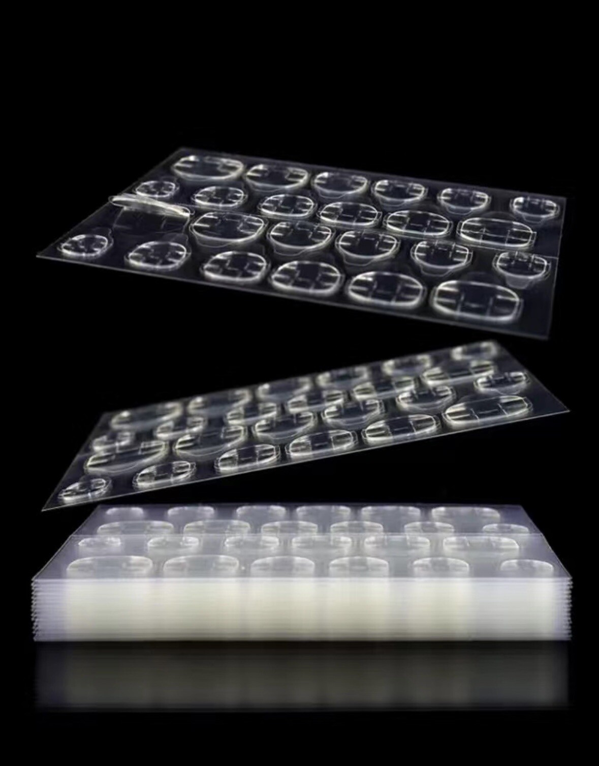 10pc 240 stickers Clear jelly glue tabs false nail removable Nail Stickers