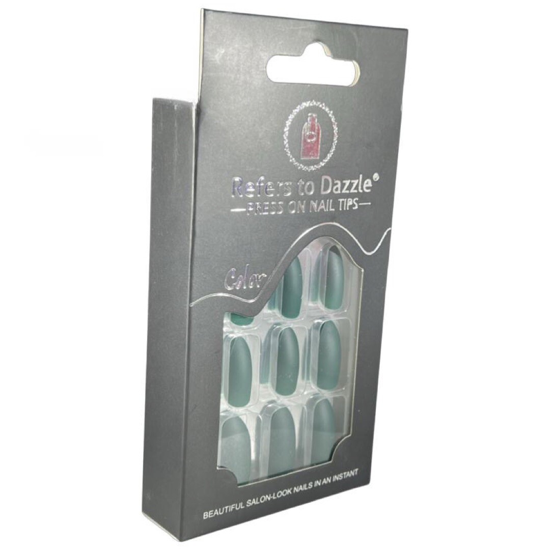 💅D2M Press on Nail Tips, Dark-Green 12 Pieces💅
