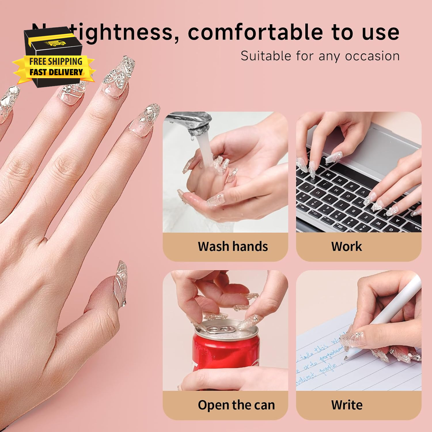 Super Strong Nail Glue for Acrylic Press-On Nails – No UV Light Needed, Fast-Dry