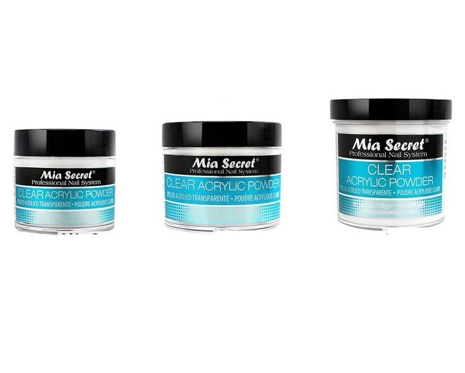 Mia Secret Clear Acrylic Powder 0.5 / 1 / 2 / 4 /8 oz – CHOOSE YOUR SIZE