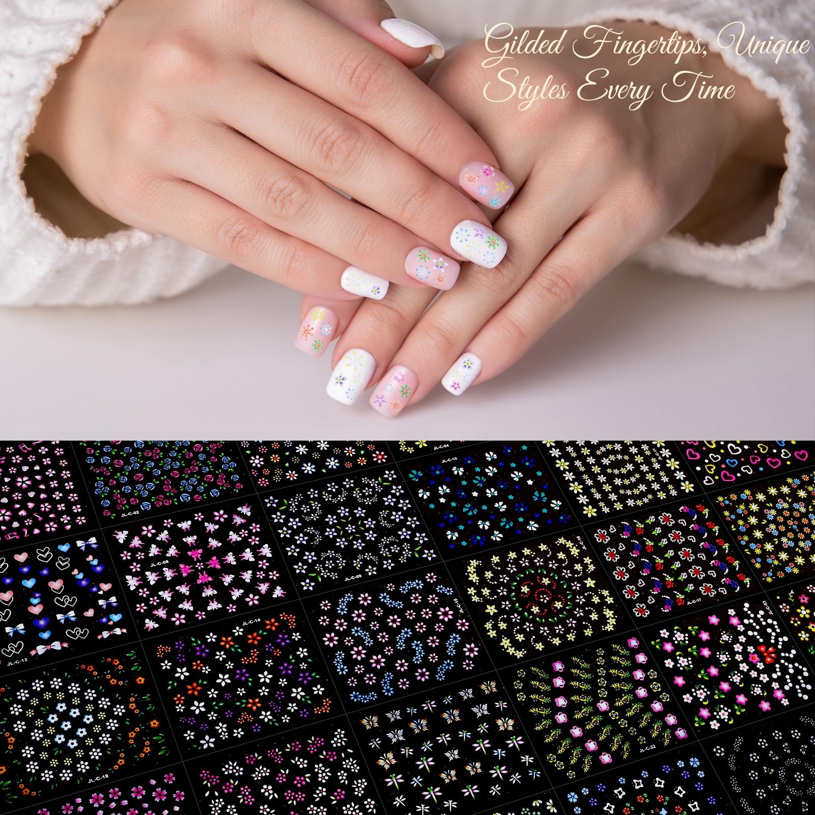60 Sheets Cute Vibrant Translucent Multi-colors & Luxurious Metallic Golden