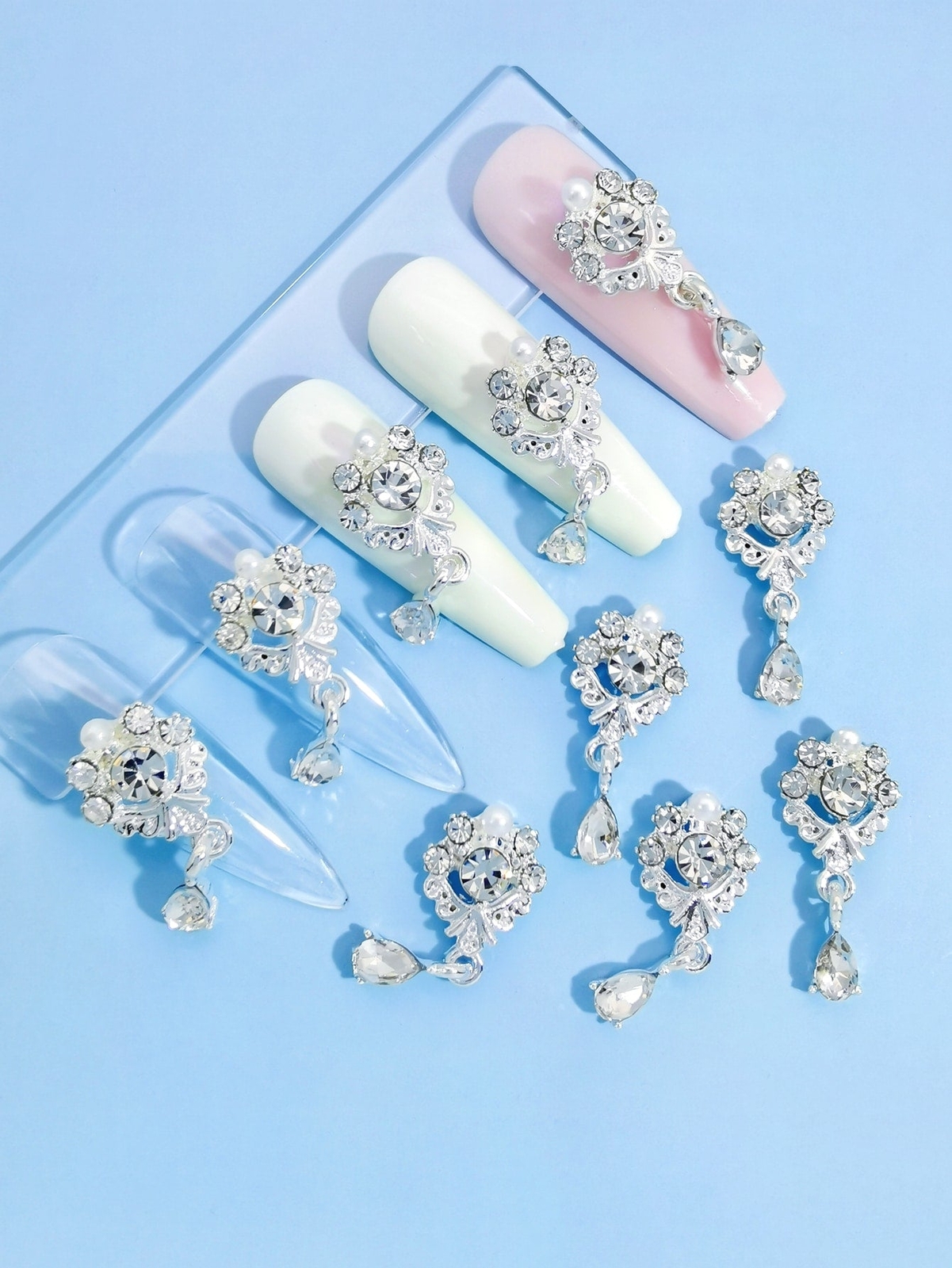 10pcs Alloy Water Drop Shaped Tassel Nail Art Decoration Nail Art Charms