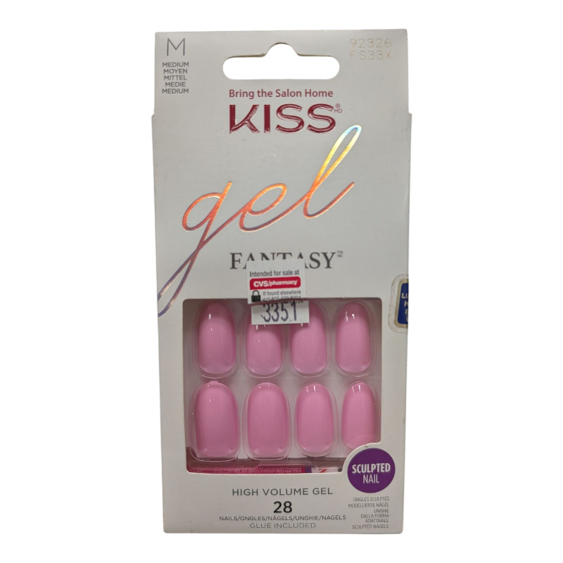Kiss Gel Fantasy 3pc Bundle Pink/Purple – Medium Length, Round – Ships Free