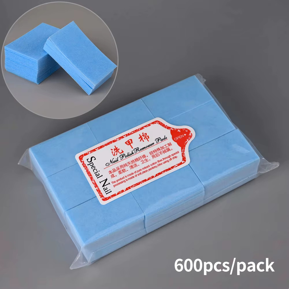 1000/600/500/100Pcs Lint-Free Nail Cotton for UV Gel Polish Removal Wipes Paper