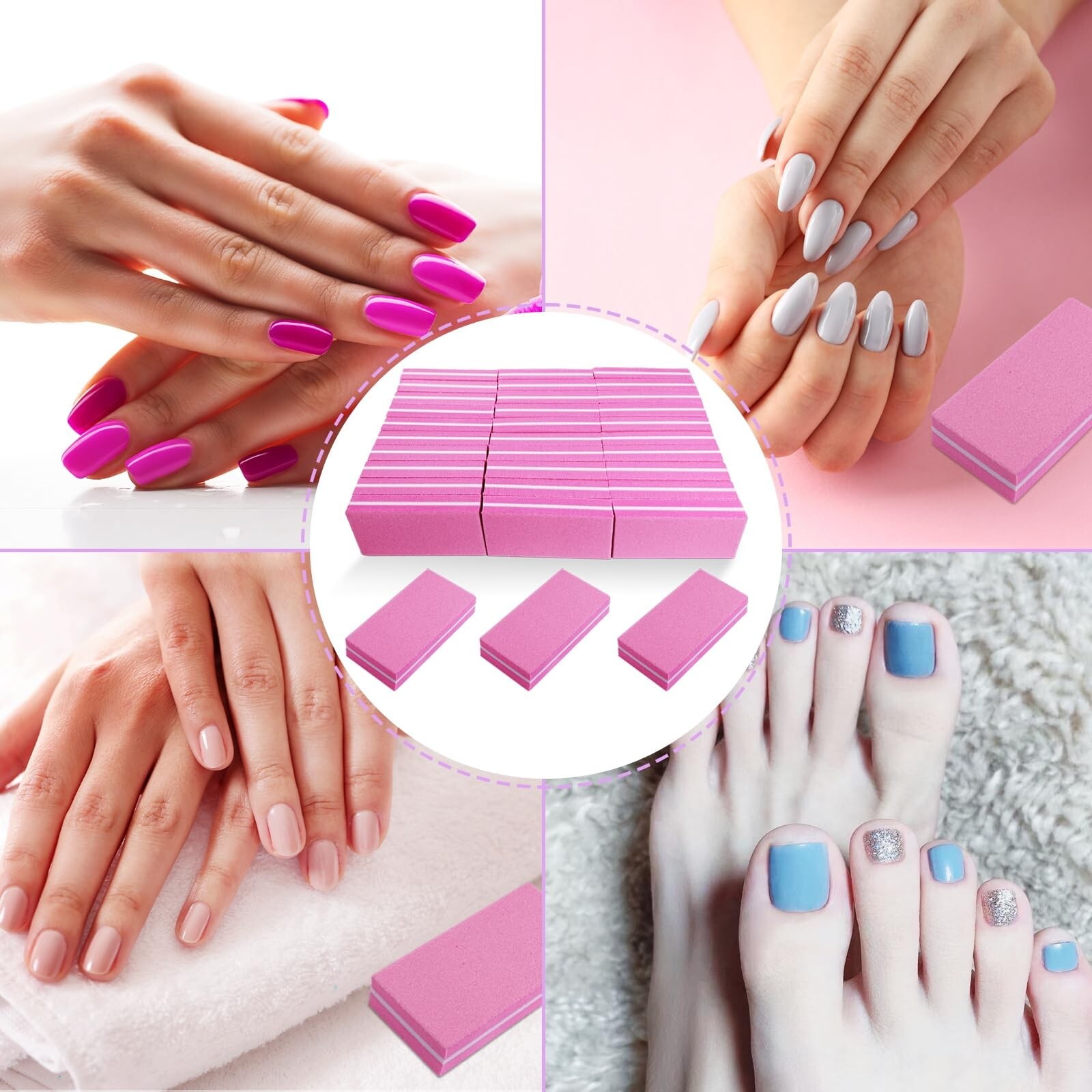 Nail Buffers (30 Pcs), Buffer Block Nail File for Acrylic and Natural Nails, …