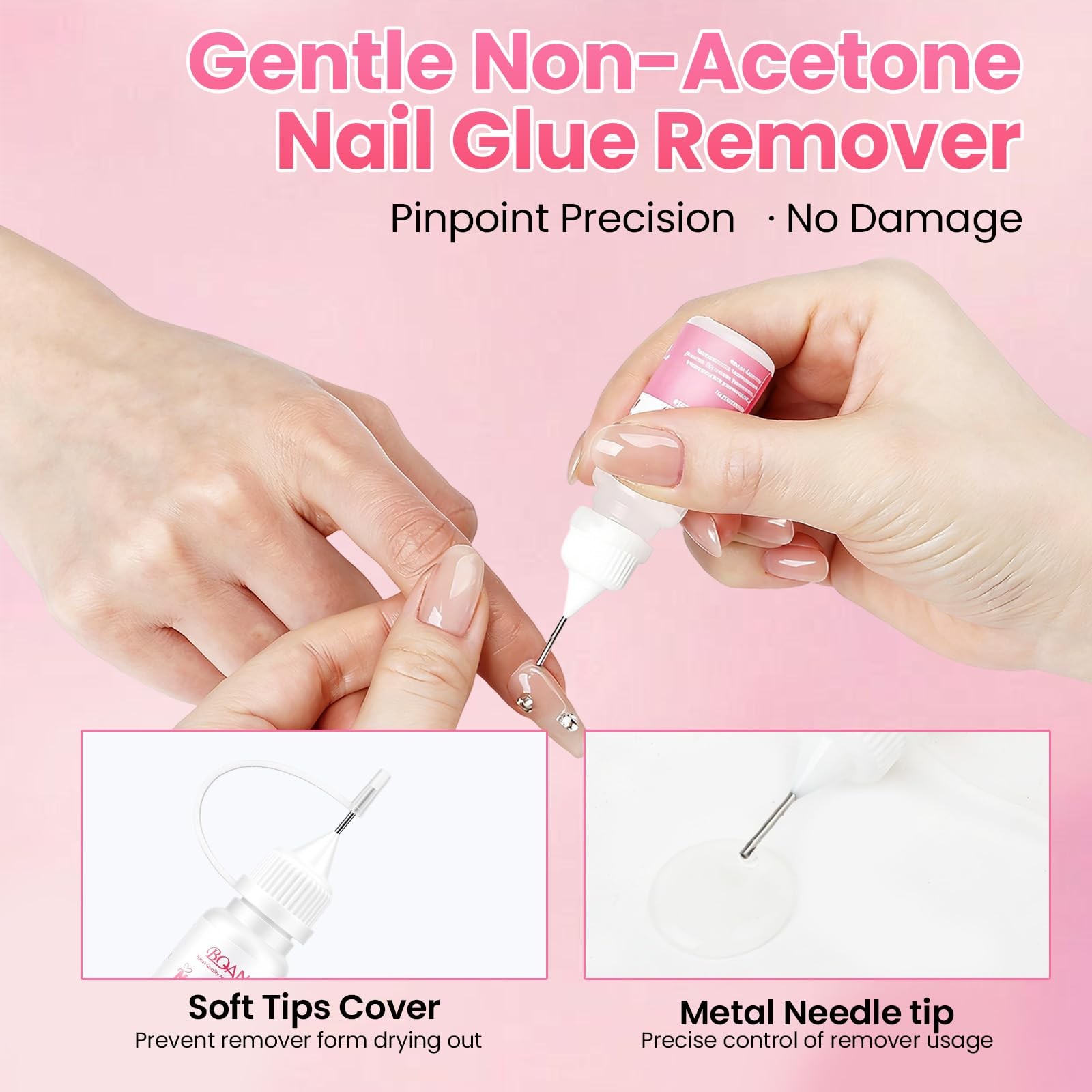 Semi Nail Glue Brush on Kit for Press on Nails & Nail False Tip