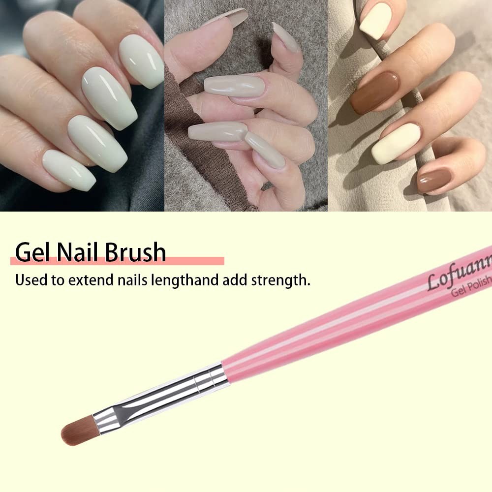 Nail Art Brushes Set 6Pcs Nail Tips Art Design Tools with Poly Extension Brus…