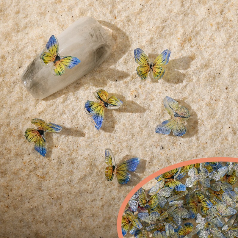 Nail art 3D butterfly painted board 3D mixed color fairy nail drill