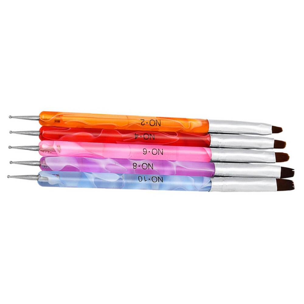 Manicure Pens Double-end Nail Art Brush UV Gel Builder Painting Drawing Brushes