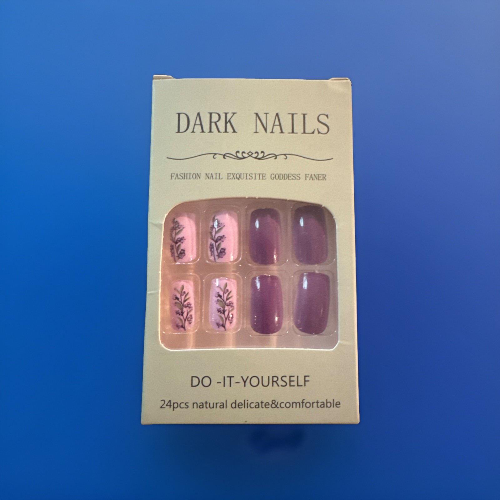 Dark Nails 24 Pc Press On Nails – Purple – New