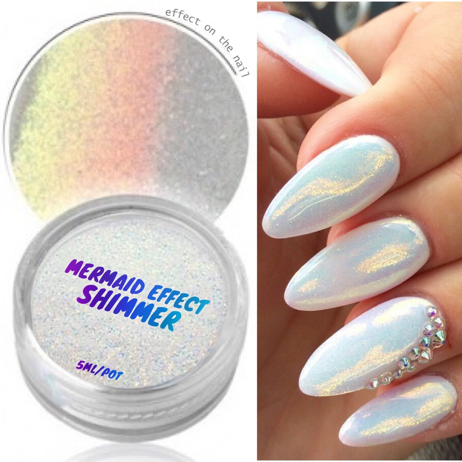 MERMAID EFFECT GLITTER NAIL ART POWDER DUST GLIMMER Hot Nails Iridescent 3g UK
