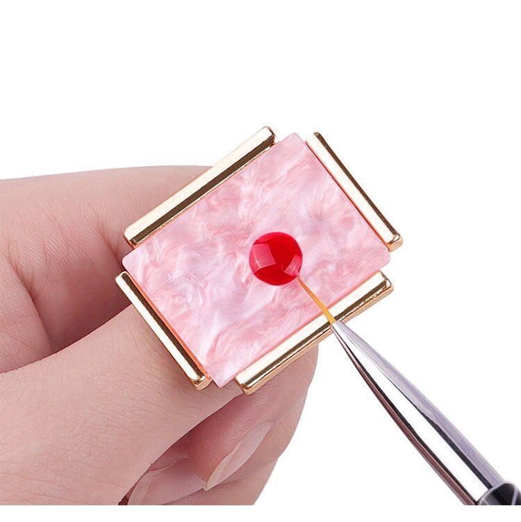 White/Pink Nail Art Ring Palette-Mixing Acrylic UV Gel Polish Painting Board 1pc