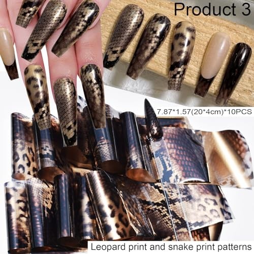 Nail Art Transfer Foils Pieces, Mixed Designs – Dried Flowers, Iridescent, 60