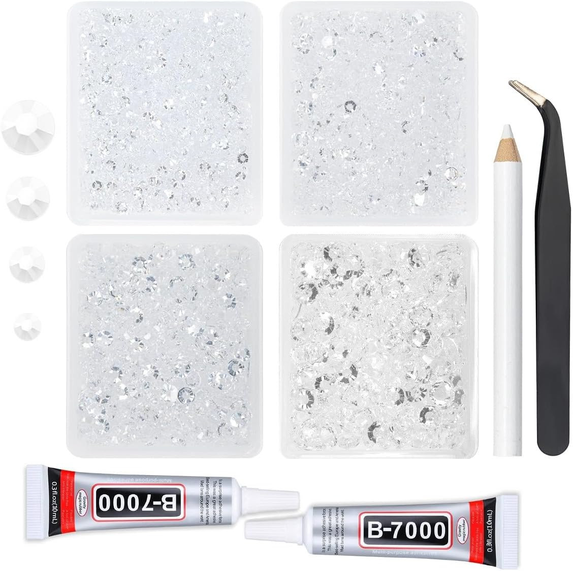 Sapphire Blue AB Resin Rhinestones W B7000 Jewelry Glue for Bedazzling Crafting