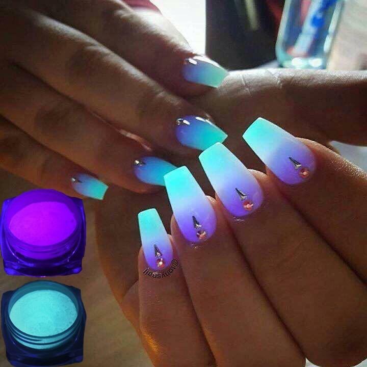 GLOW IN THE DARK POWDER LUMINESCENT ACRYLIC NAIL PAINTING NEON FLUORESCENT UK