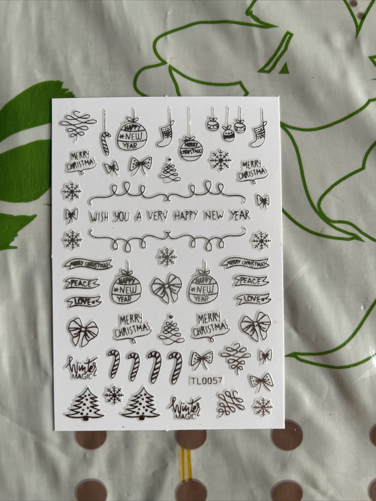 Christmas Nail Stickers TL0057 Silver