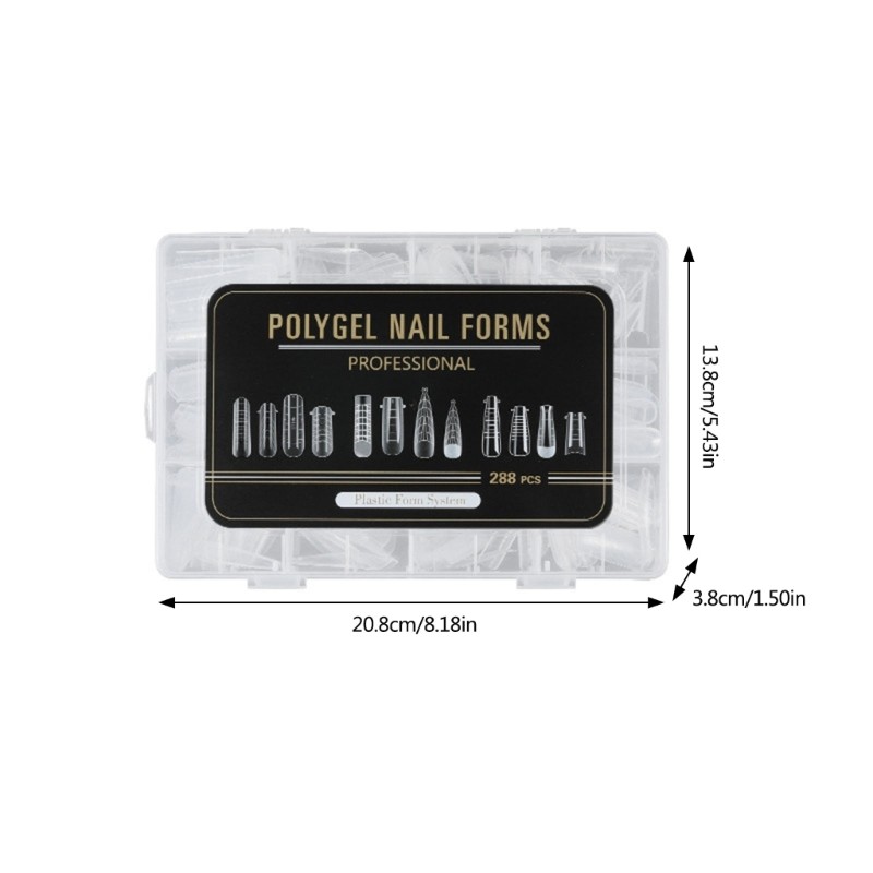 288 Pcs Nail Forms Nail Forms Acrylic Nail Extension Tips Nail Shapes