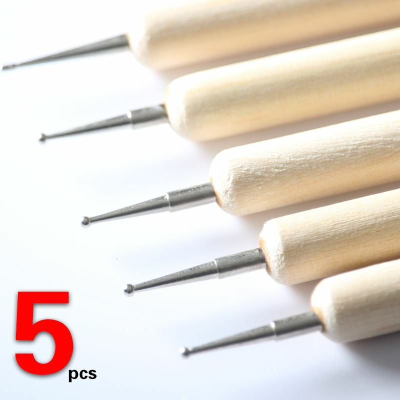 3 Color 5PCS Dotting Manicure Tools Marbleizing Painting Dot Pen Nail Art Paint