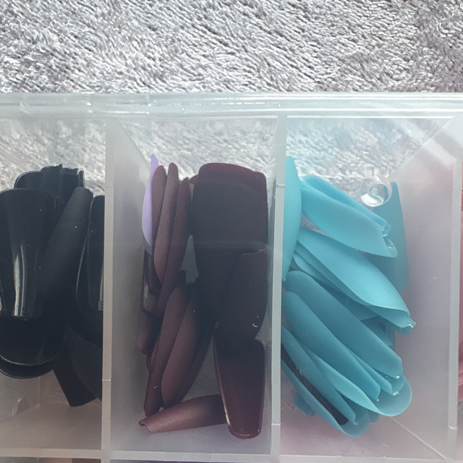Multicolor Coffin Full Cover Plastic Nail Tips Set w/ Storage Box for Nail Art