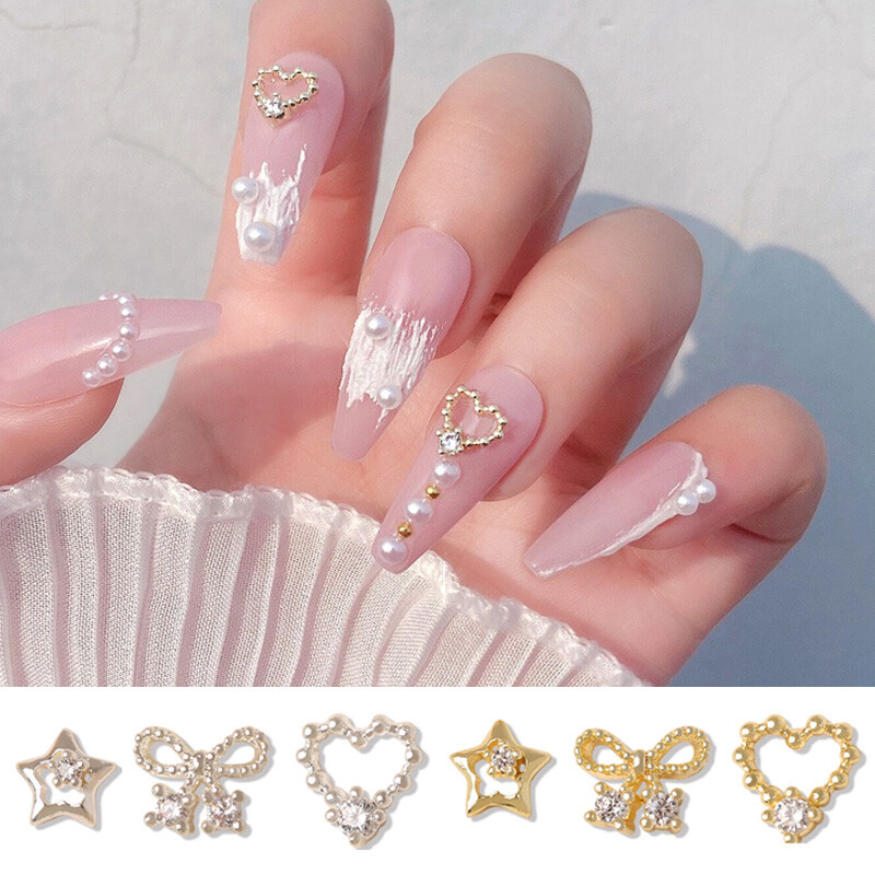 2pcs DIY Heart Butterfly Nail Art Decor Zircon Jewelry 3D Nail Art Rhinestones ⇓
