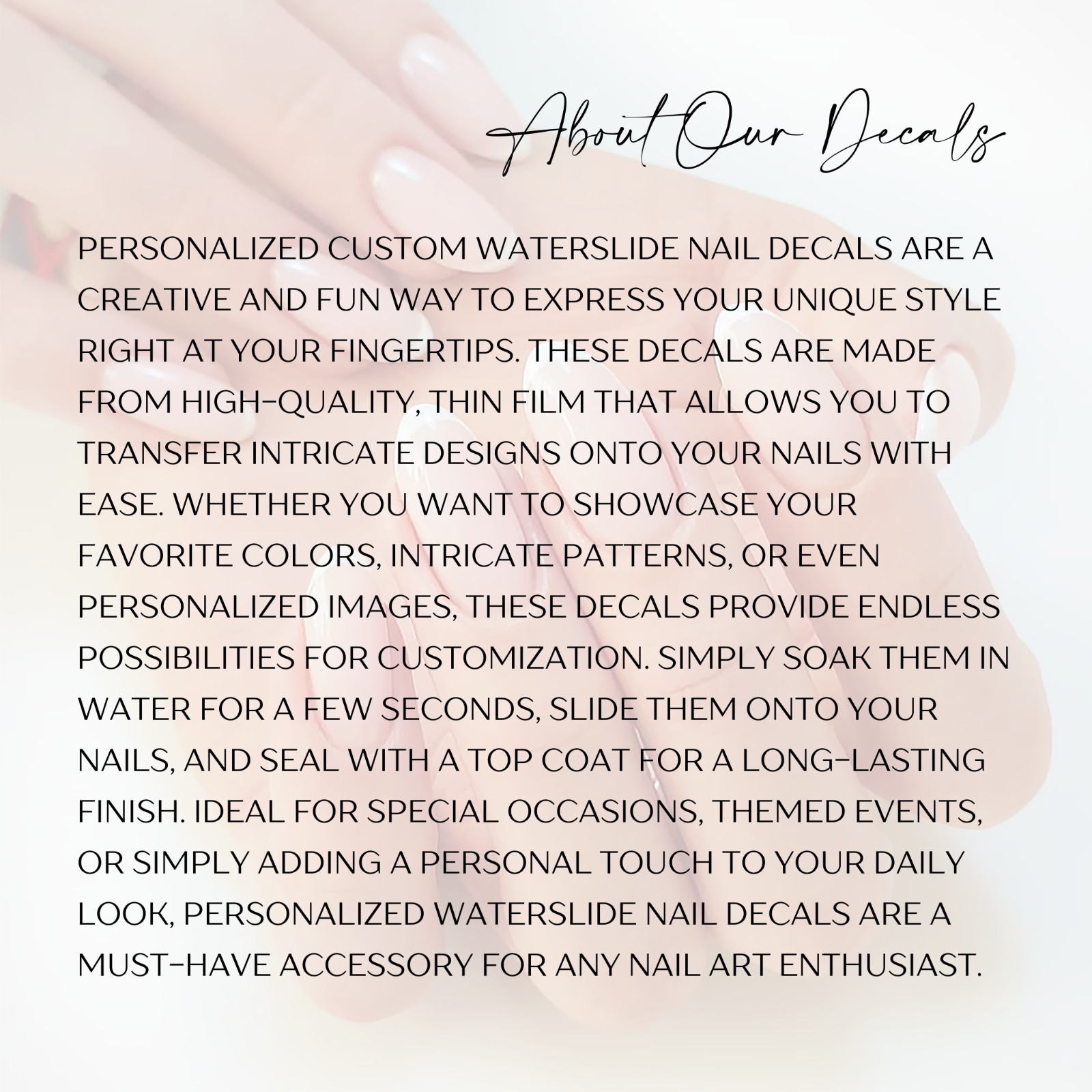 Custom Nail Decals Water Transfer Nail Wraps