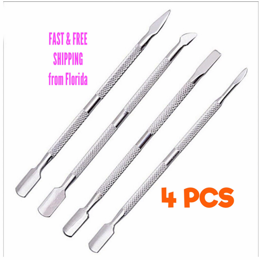 Manicure Pedicure Tools 4 Pcs Beauty Nail Cuticle Care Pusher Spoon Trimmer US