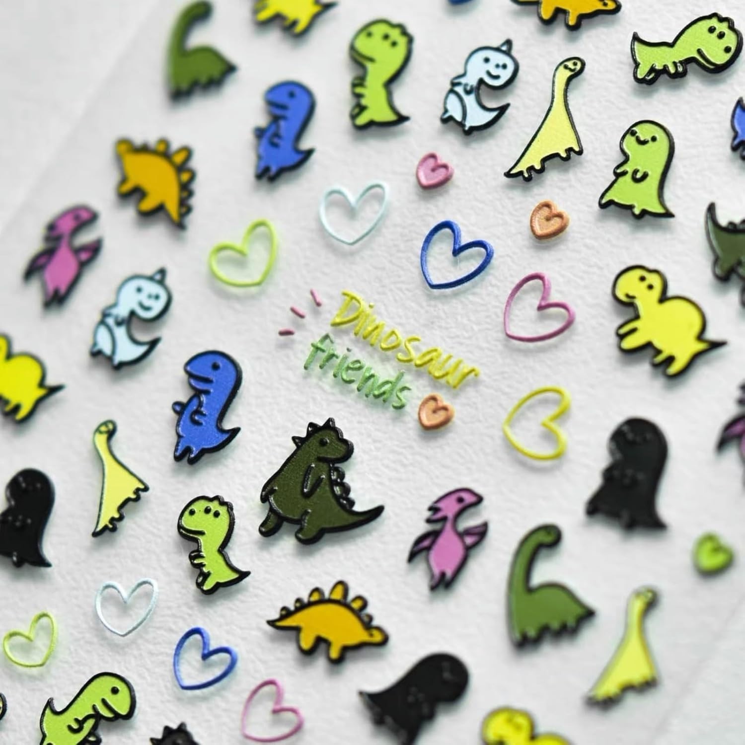 5D Embossed Cute Dinosaur Nail Art Stickers Cartoon Kawaii Design Anime Self …